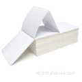 Blank putih berlubang 4x6 fanfold label termal langsung